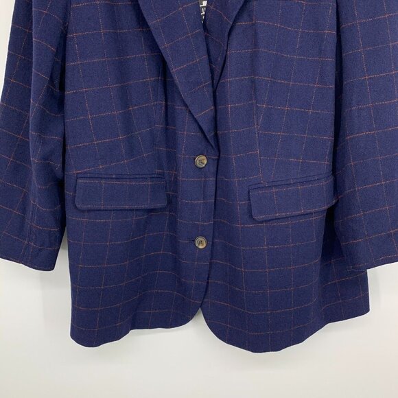 Future Collective Reese Blutstein Blazer Blue Check Plaid Button NWT - Picture 5 of 11